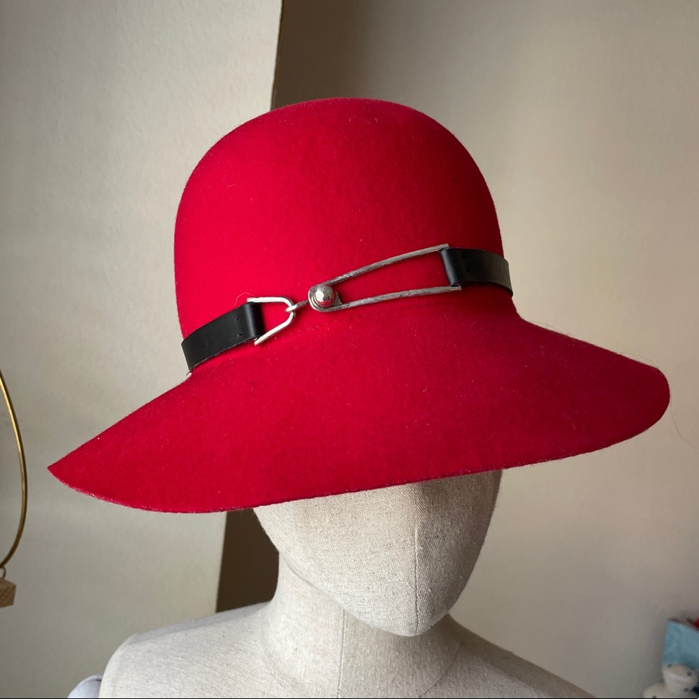 Handcrafted red felt hat